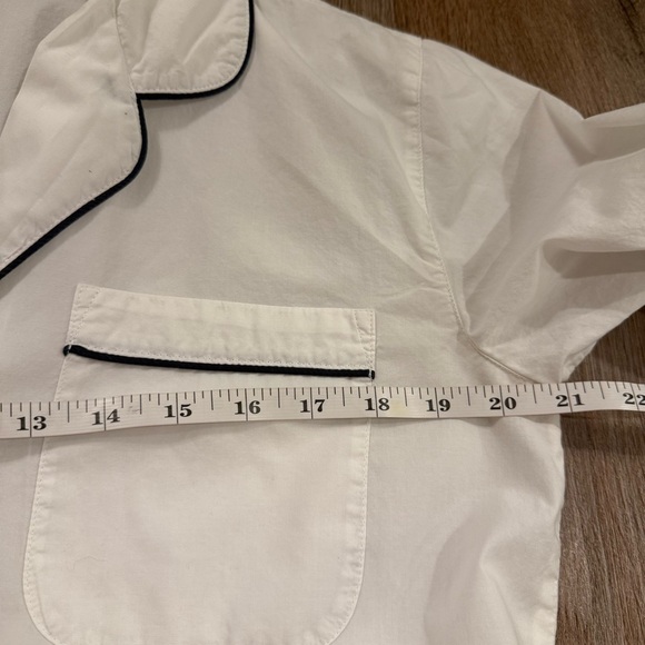 J Crew End-on-end Cotton Nightshirt Women’s Small Pajamas White Blue Loungewear - Picture 8 of 12